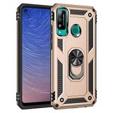 Nevarium Huawei P40 Lite E Uyumlu Kılıf Tank Yüzüklü Yüksek Korumalı Silikon - Gold