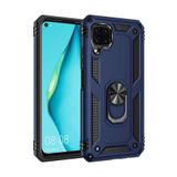 Nevarium Huawei P40 Lite Kılıf Tank Yüzüklü Yüksek Korumalı Silikon Sofya - Lacivert