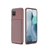 Nevarium Huawei P40 Lite Uyumlu Kılıf Karbon Dokulu Silikon - Kahverengi