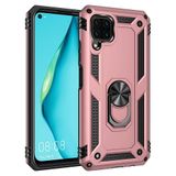 Nevarium Huawei P40 Lite Uyumlu Kılıf Tank Yüzüklü Silikon Kapak - Rose