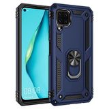 Nevarium Huawei P40 Lite Uyumlu Kılıf Tank Yüzüklü Yüksek Korumalı Silikon - Mavi