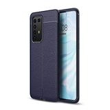 Nevarium Huawei P40 Pro Uyumlu Kılıf Deri Dokulu Kamera Korumalı Silikon - Lacivert