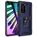 Nevarium Huawei P40 Pro Uyumlu Kılıf Tank Yüzüklü Yüksek Korumalı Silikon - Mavi