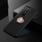 Nevarium Huawei P40 Pro Uyumlu Kılıf Yüzüklü Silikon Range - Siyah-Rose Gold