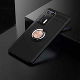 Nevarium Huawei P40 Uyumlu Kılıf Yüzüklü Silikon Range - Siyah-Rose Gold