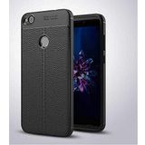 Nevarium Huawei P9 Lite Mini Uyumlu Kılıf Deri Dokulu Kamera Korumalı Silikon - Siyah