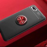 Nevarium Huawei Y5 2018 Uyumlu Kılıf Yüzüklü Silikon Range - Siyah-Kırmızı