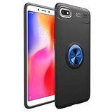 Nevarium Huawei Y5 2018 Uyumlu Kılıf Yüzüklü Silikon Range - Siyah-Mavi