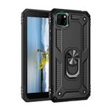 Nevarium Huawei Y5P Kılıf Tank Yüzüklü Yüksek Korumalı Silikon Sofya - Siyah