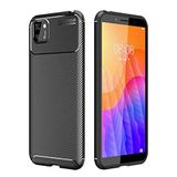 Nevarium Huawei Y5P Uyumlu Kılıf Karbon Dokulu Silikon - Siyah