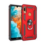 Nevarium Huawei Y6 2019 Kılıf Tank Yüzüklü Yüksek Korumalı Silikon Sofya - Kırmızı