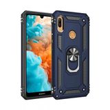 Nevarium Huawei Y6 2019 Uyumlu Kılıf Tank Yüzüklü Silikon Kapak - Lacivert