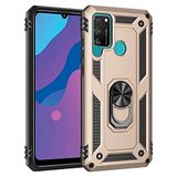 Nevarium Huawei Y6P Uyumlu Kılıf Tank Yüzüklü Silikon Kapak - Gold