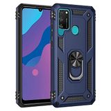 Nevarium Huawei Y6P Uyumlu Kılıf Tank Yüzüklü Silikon Kapak - Lacivert