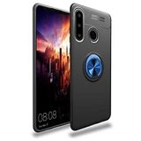 Nevarium Huawei Y6P Uyumlu Kılıf Yüzüklü Silikon Range - Siyah-Mavi