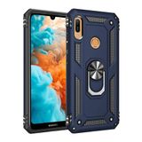 Nevarium Huawei Y6S Uyumlu Kılıf Tank Yüzüklü Silikon Kapak - Lacivert