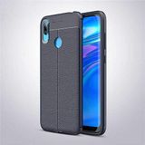 Nevarium Huawei Y7 Prime 2019 Uyumlu Kılıf Deri Dokulu Kamera Korumalı Silikon - Lacivert