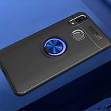 Nevarium Huawei Y7 Prime 2019 Uyumlu Kılıf Yüzüklü Silikon Range - Siyah-Mavi