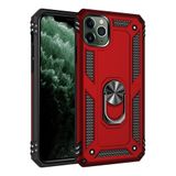 Nevarium iPhone 11 Pro Max Uyumlu Kılıf Tank Yüzüklü Silikon Kapak - Kırmızı