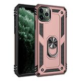 Nevarium iPhone 11 Pro Max Uyumlu Kılıf Tank Yüzüklü Silikon Kapak - Rose