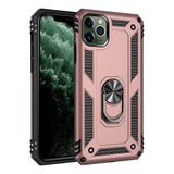 Nevarium iPhone 11 Pro Uyumlu Kılıf Tank Yüzüklü Silikon Kapak - Rose