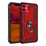 Nevarium iPhone 11 Uyumlu Kılıf Tank Yüzüklü Silikon Kapak - Kırmızı
