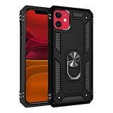 Nevarium iPhone 11 Uyumlu Kılıf Tank Yüzüklü Silikon Kapak - Siyah