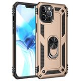 Nevarium iPhone 12 Pro Uyumlu Kılıf Tank Yüzüklü Silikon Kapak - Gold