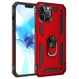Nevarium iPhone 12 Pro Uyumlu Kılıf Tank Yüzüklü Silikon Kapak - Kırmızı