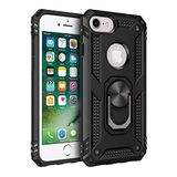 Nevarium iPhone 6 Uyumlu Kılıf Tank Yüzüklü Silikon Kapak - Siyah