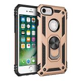 Nevarium iPhone 7 Uyumlu Kılıf Tank Yüzüklü Silikon Kapak - Gold