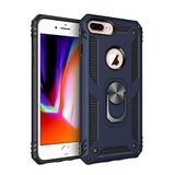 Nevarium iPhone 8 Plus Uyumlu Kılıf Tank Yüzüklü Silikon Kapak - Lacivert