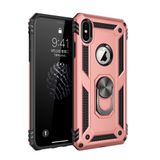 Nevarium iPhone X Uyumlu Kılıf Tank Yüzüklü Silikon Kapak - Rose