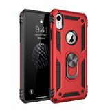 Nevarium iPhone XR Uyumlu Kılıf Tank Yüzüklü Silikon Kapak - Kırmızı