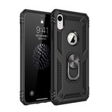 Nevarium iPhone XR Uyumlu Kılıf Tank Yüzüklü Silikon Kapak - Siyah