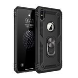 Nevarium iPhone XS Max Uyumlu Kılıf Tank Yüzüklü Silikon Kapak - Siyah