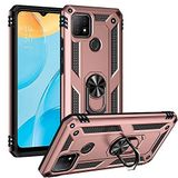 Nevarium Oppo A15 Uyumlu Kılıf Tank Yüzüklü Yüksek Korumalı Silikon - Rose Gold