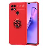 Nevarium Oppo A15 Uyumlu Kılıf Yüzüklü Silikon Range - Kırmızı