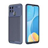 Nevarium Oppo A15S Uyumlu Kılıf Karbon Dokulu Silikon - Lacivert