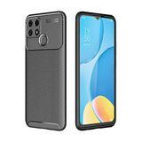 Nevarium Oppo A15S Uyumlu Kılıf Karbon Dokulu Silikon - Siyah