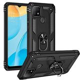 Nevarium Oppo A15S Uyumlu Kılıf Tank Yüzüklü Yüksek Korumalı Silikon - Siyah