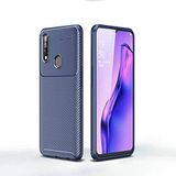 Nevarium Oppo A31 Uyumlu Kılıf Karbon Dokulu Silikon - Lacivert