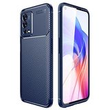 Nevarium Oppo A55 4G Uyumlu Kılıf Karbon Dokulu Silikon - Lacivert