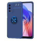 Nevarium Oppo A55 4G Uyumlu Kılıf Yüzüklü Silikon Range - Mavi