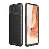 Nevarium Oppo A73 Uyumlu Kılıf Karbon Dokulu Silikon - Siyah