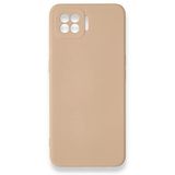 Nevarium Oppo A73 Uyumlu Kılıf Silikon İçi Kadife Nano - Bej