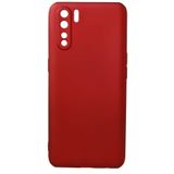 Nevarium Oppo A91 / Reno 3 Kılıf Yumuşak Dokulu Silikon Premium - Bordo