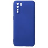 Nevarium Oppo A91 / Reno 3 Kılıf Yumuşak Dokulu Silikon Premium - Lacivert