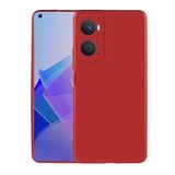 Nevarium Oppo A96 4G Uyumlu Kılıf Silikon Yumuşak Dokulu Premium- Kırmızı