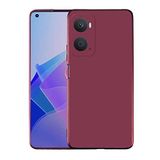 Nevarium Oppo A96 4G Uyumlu Kılıf Silikon Yumuşak Dokulu Premium- Mürdüm